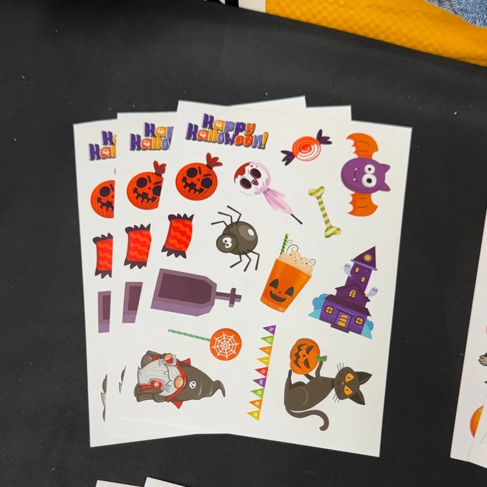 Halloween Party Sticker Set - Multicolor 3 pages of each design 12 total pages